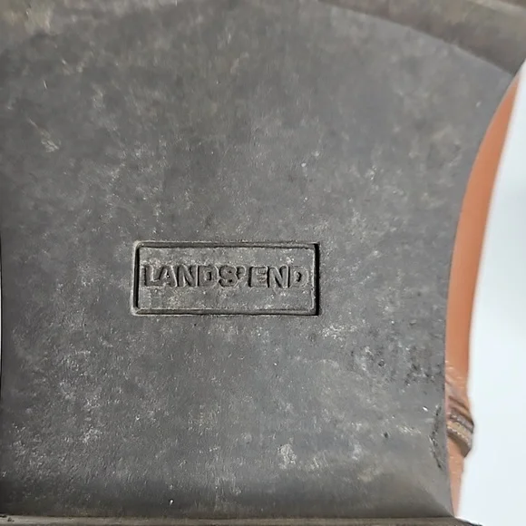 Lands' End Women's Side Zip Lug Sole Brown Chelsea Boot Size 9D (Wide) - Picture 11 of 11